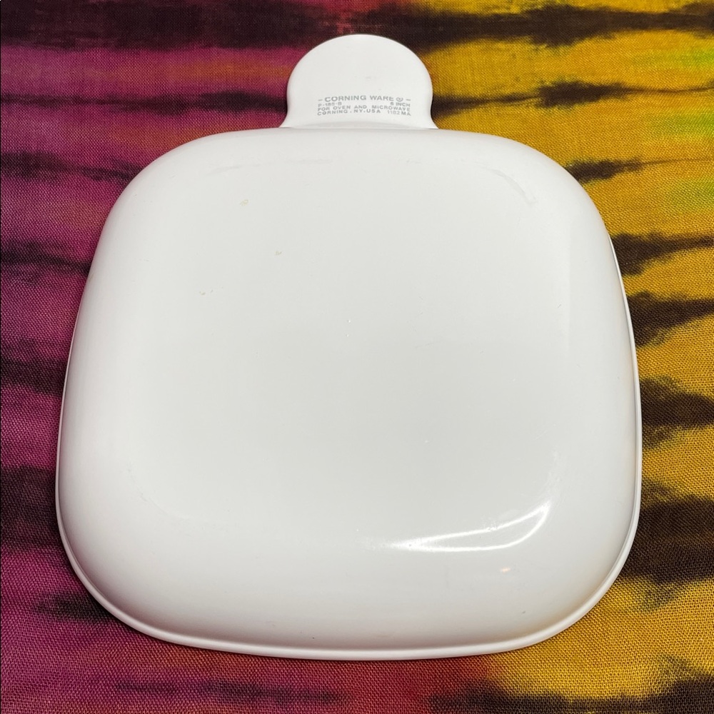 Vintage Corningware White Ceramic Square Dish.  6” - Picture 2 of 3